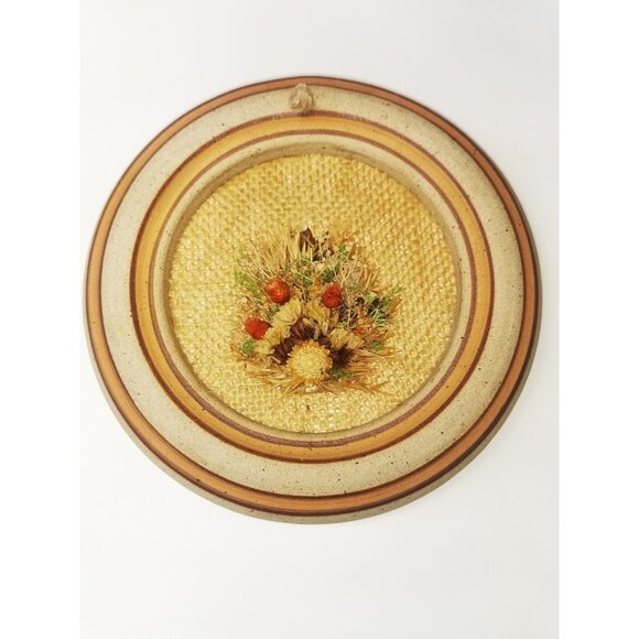 Dried Flower Wall Hanging Vintage, Circle Pottery 1980s Wall Deco Stand Included - Picture 5 of 8